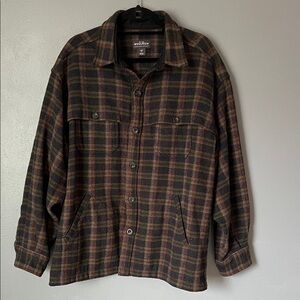 Woolrich Men’s Mackinaw Cape Coat Jacket Shacket Wool Dark Loden XL